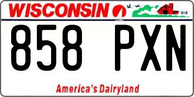 WI license plate 858PXN