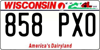WI license plate 858PXO