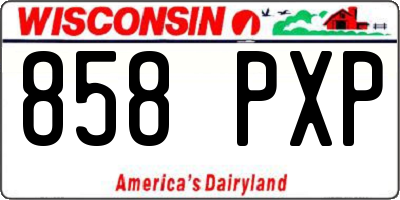 WI license plate 858PXP