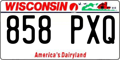 WI license plate 858PXQ