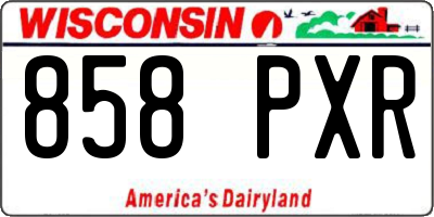 WI license plate 858PXR