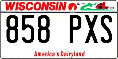WI license plate 858PXS