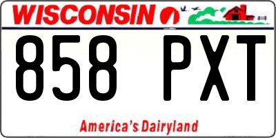 WI license plate 858PXT