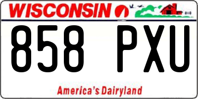 WI license plate 858PXU