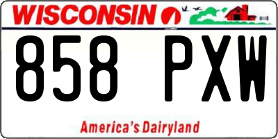 WI license plate 858PXW