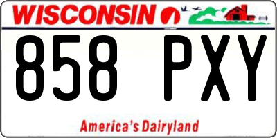 WI license plate 858PXY