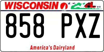 WI license plate 858PXZ