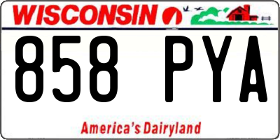 WI license plate 858PYA