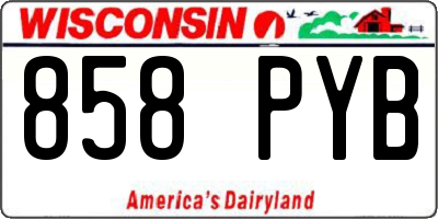 WI license plate 858PYB