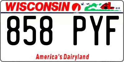 WI license plate 858PYF