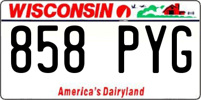 WI license plate 858PYG