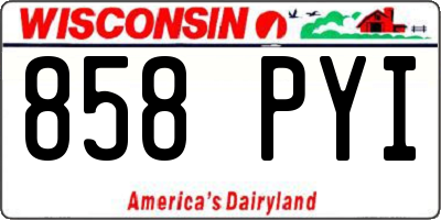 WI license plate 858PYI