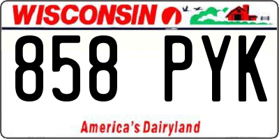 WI license plate 858PYK