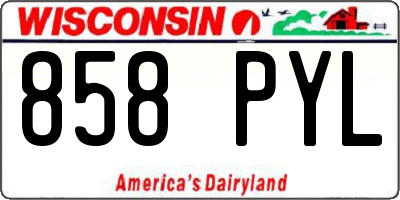 WI license plate 858PYL