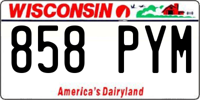 WI license plate 858PYM