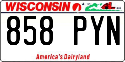 WI license plate 858PYN