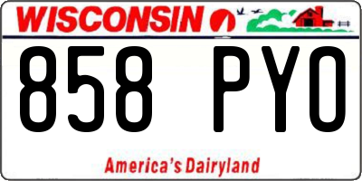 WI license plate 858PYO