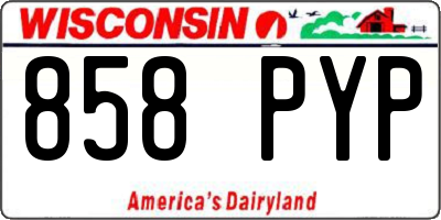 WI license plate 858PYP