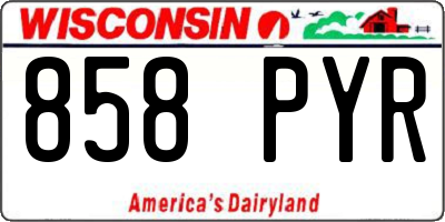 WI license plate 858PYR