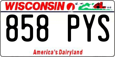 WI license plate 858PYS