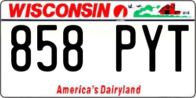 WI license plate 858PYT