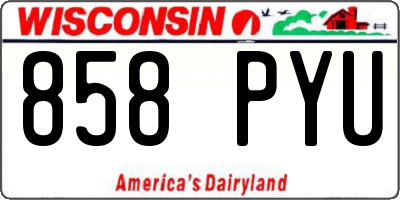 WI license plate 858PYU