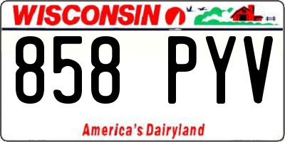WI license plate 858PYV
