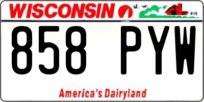 WI license plate 858PYW