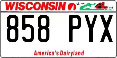 WI license plate 858PYX