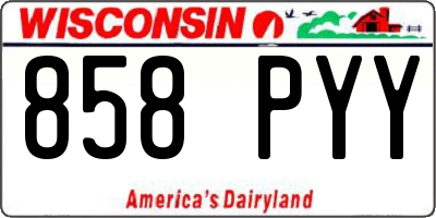 WI license plate 858PYY