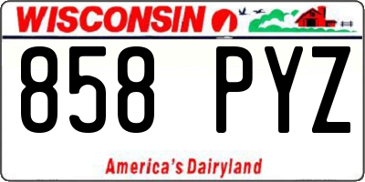 WI license plate 858PYZ