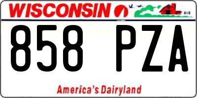 WI license plate 858PZA