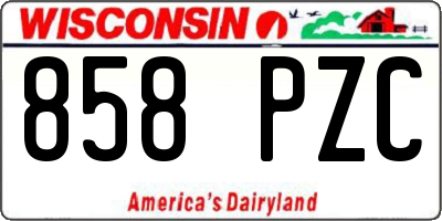 WI license plate 858PZC