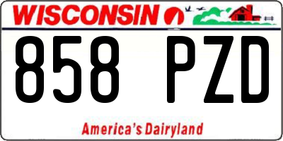 WI license plate 858PZD