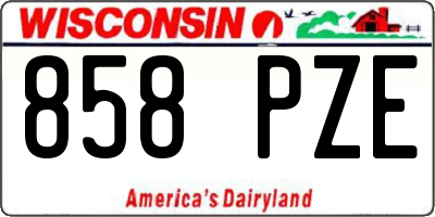WI license plate 858PZE