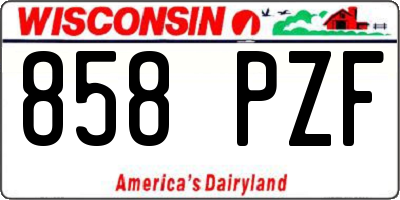 WI license plate 858PZF