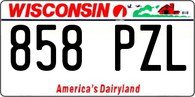 WI license plate 858PZL