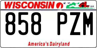 WI license plate 858PZM