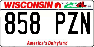 WI license plate 858PZN