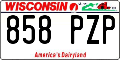 WI license plate 858PZP