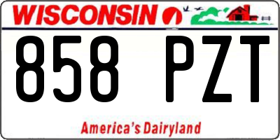 WI license plate 858PZT