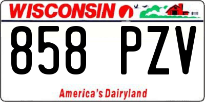 WI license plate 858PZV