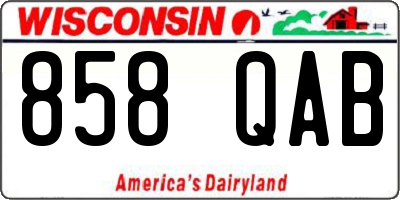 WI license plate 858QAB