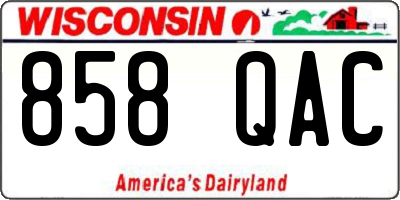 WI license plate 858QAC