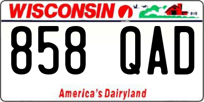 WI license plate 858QAD