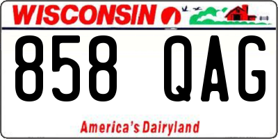 WI license plate 858QAG
