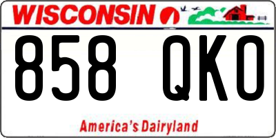 WI license plate 858QKO