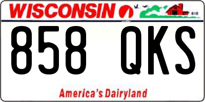 WI license plate 858QKS