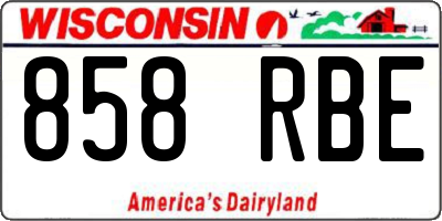WI license plate 858RBE