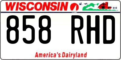 WI license plate 858RHD
